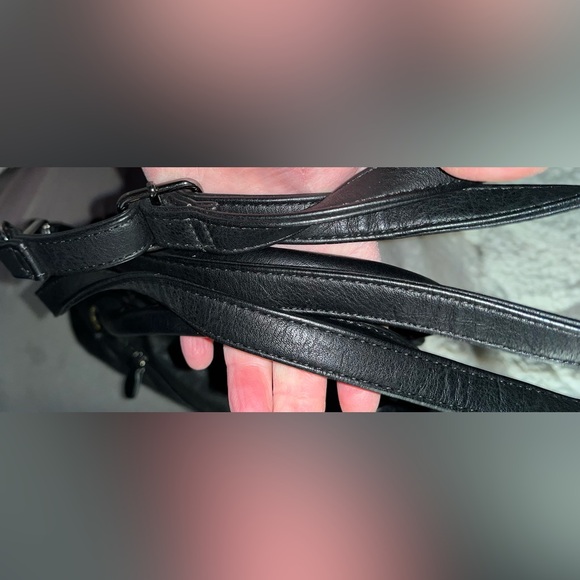 Braided Corset-Style Black Leather Red Interior Handbag Gunmetal Hardware (EUC) - Picture 8 of 8